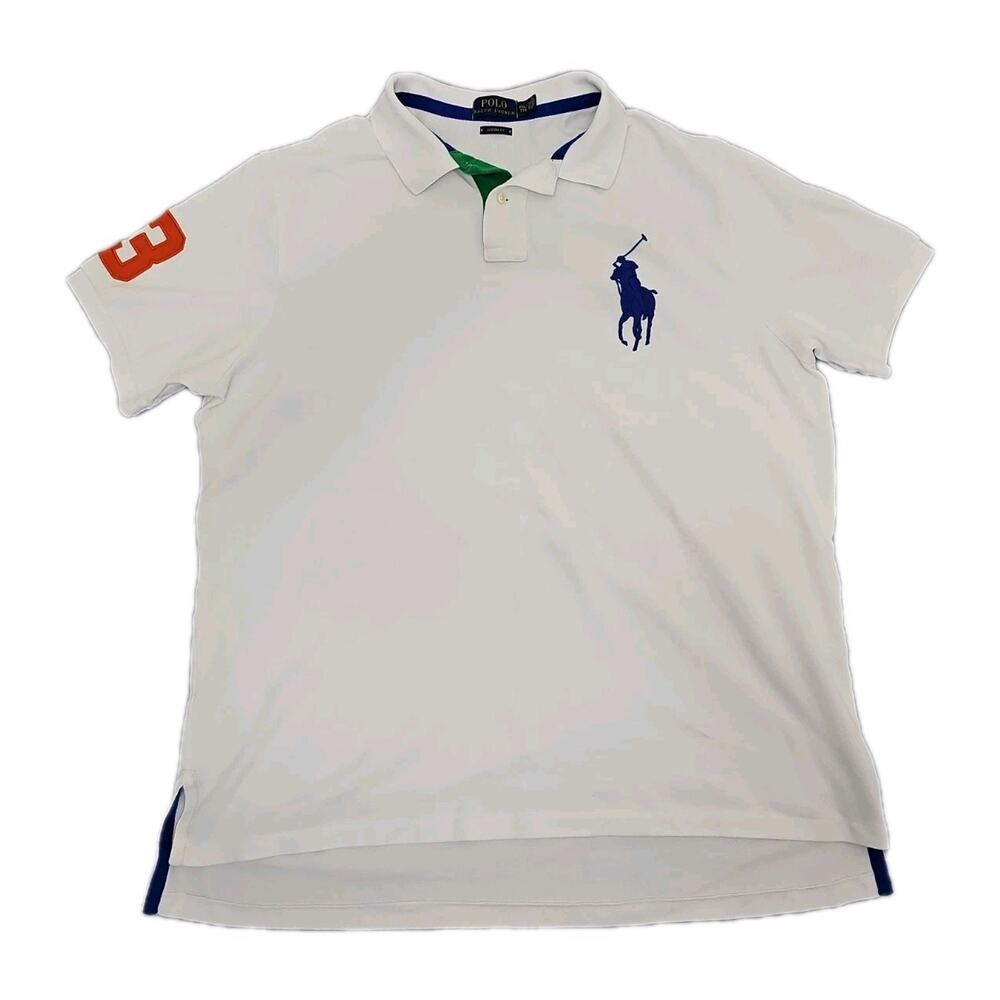 Vintage Ralph Lauren Polo Big Pony XXL/TTG MENS Short Sleeve Shirt White Golf